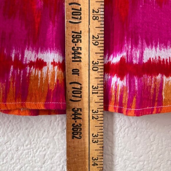 Laura Scott M Women Pink Tie Dye Elastic Waist Boho Peasant Gypsy Midi Skirt - Picture 5 of 7